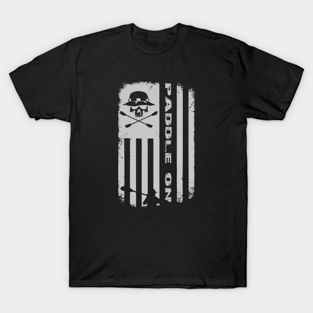 Kayak Flag Paddle On T-Shirt by BoneheadGraphix